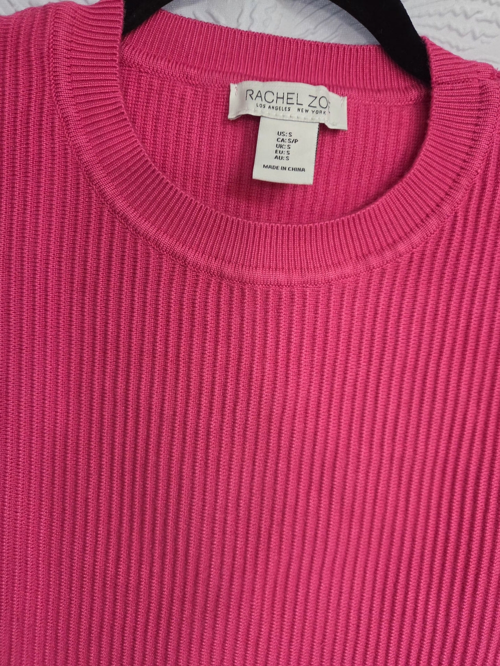 Rachel Zoe Bright Pink Ribbed Sleeveless Sweater